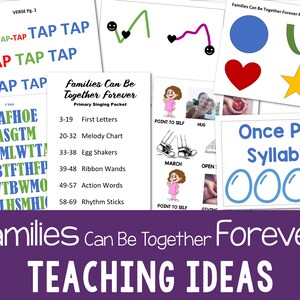 Families Can be Together Forever teaching ideas singing time lesson plans fun activities for Primary music leaders.