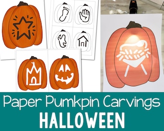 Halloween Paper Pumpkin Carvings Song Review Game Fall Lesson Plan Activity Printable PDF LDS Primary Music Leader Singing Time or Classroom