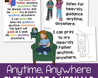 Anytime, Anywhere Flip Chart Visuals Lyrics Song Chart Angie Killian with Extended Chorus Verses Primary Singing Time LDS Music Leaders D&C