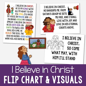 I Believe in Christ Flip Chart & Visual Aids Singing Time Come Follow Me Pictures Illustrations Lyrics Primary 2024 Book of Mormon Hymn LDS