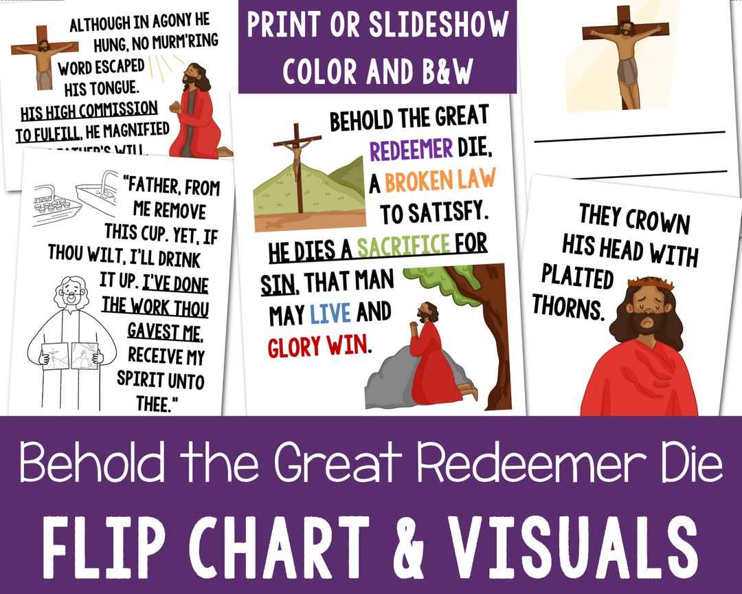 Behold the Great Redeemer Die Flip Chart Visual Aids LDS Primary Music ...