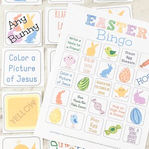 Easter Bingo & Connect 4 Singing Time Printable Review Game Lesson Plan Teaching Song Kids Activities LDS Primary Music Leaders Holiday Idea image 4