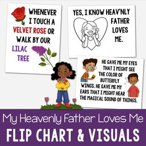 Mi Padre Celestial me ama Rotafolio y ayudas visuales Enseñanza Ven, sígueme Presentación de diapositivas de la canción Color blanco negro Imprimible PDF de la canción SUD primaria