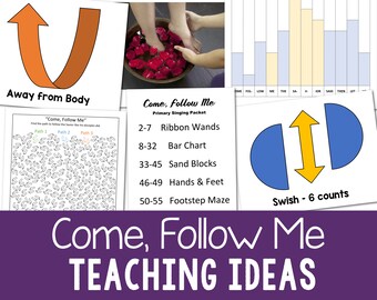 Come Follow Me Teaching Ideas for Primary Singing Time Hymn 5 Printable PDF Lesson Plans LDS Music Leaders Come Follow Me Song Activities