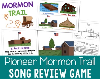 Pioneer Mormon Trail Singing Time Review Game Summer Printable Covered Wagon PDF Primary Program Progress Tracker LDS Primary Music Leader