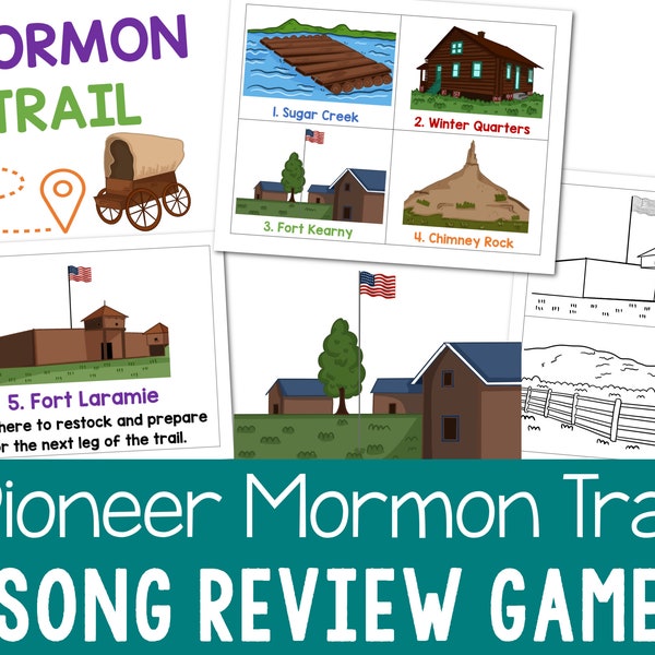 Pioneer Mormon Trail Singing Time Review Game Summer Printable Covered Wagon PDF Primary Program Progress Tracker LDS Primary Music Leader