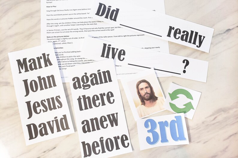 Did Jesus Really Live Again Singing Time Packet Primary Music Leader