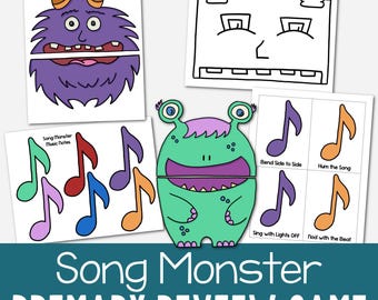 Primary Song Monster | LDS Primary Singing Time Song Review Game Printable