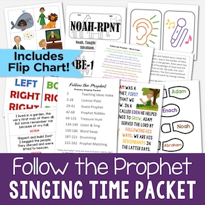 Follow the Prophet Singing Time & Flip Chart LDS Primary Song 8 Printable Lesson Plans for Music Leaders Book of Mormon Come Follow Me PDF