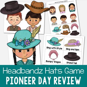 Juego de sombreros con vinchas para el Día de los Pioneros Actividad para cantar Tarjetas con formas de cantar Adivina la palabra clave Idea de repaso del 24 de julio Líderes musicales de la Primaria SUD