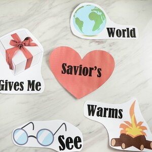 I Feel My Saviors Love singing time teaching ideas for LDS Primary music leaders word map