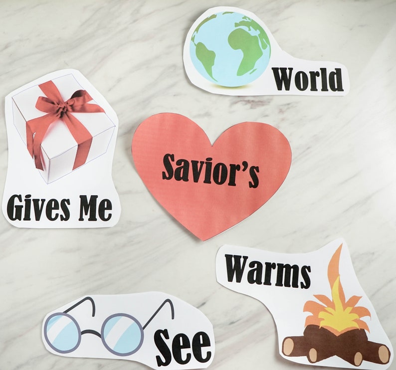 I Feel My Saviors Love singing time teaching ideas for LDS Primary music leaders word map