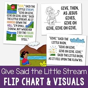 Give Said the Little Stream Rotafolio Ayudas visuales PDF imprimible Paisaje y retrato Tiempo de canto principal LDS Music Leaders Ayuda para canciones
