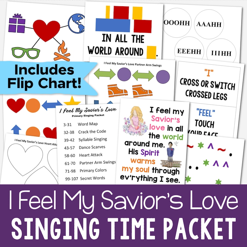 I Feel My Savior's Love Singing Time Bundle 8 Primary Come Follow Me Lesson Plans and Song Helps Teaching LDS Music Leaders Chorister PDF image 1