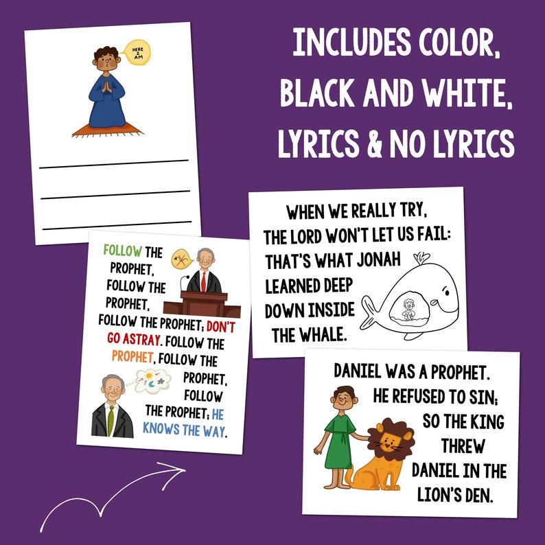 Follow the Prophet Flip Chart & Visual Aids Singing Time Come Follow Me Song Slideshow Printable