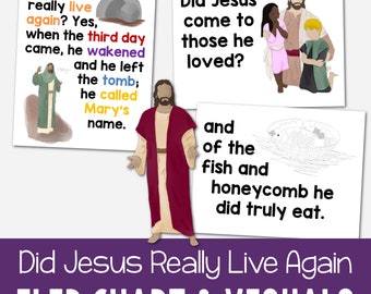 Did Jesus Really Live Again Flip Chart Visual Aids Printable PDF Landscape and Portrait Primary Singing Time LDS Music Leaders Song Helps