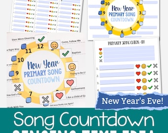Primary Song Check-in Printable Editable PDF Singing Time Review Game to Introduce or Practice Lots of Songs LDS Primary Music Leaders