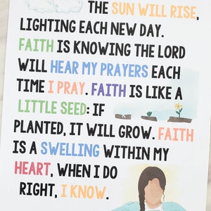 Faith Flip Chart Primary Song Visual Aids Teach LDS 2023 Come Follow Me Slideshow Black and White Color Printable PDF Music Leader image 4