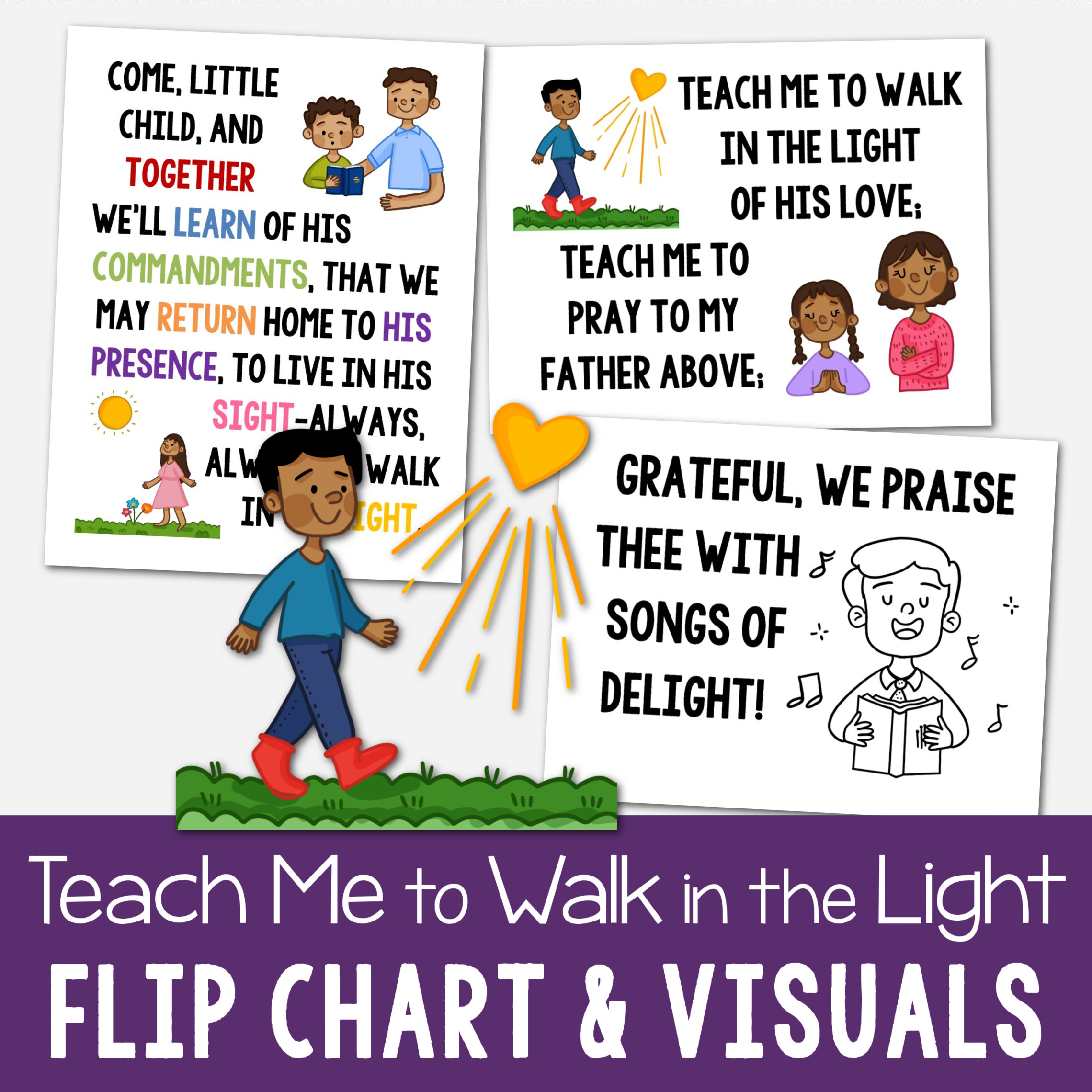 Teach Me to Walk in the Light Flip Chart Visual Aids Singing Time