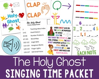 The Holy Ghost Singing Time Packet Primary Music Leader Lesson Plans 7 Activities LDS Song Helps Printable PDF Flip Chart Visual Aids