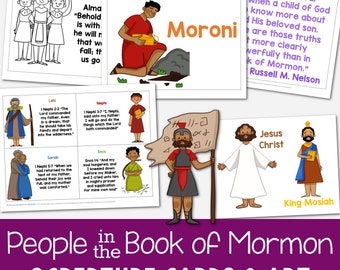 26 People of the Book of Mormon Hero Cards Printable Art Card with Scripture Reference LDS 2024 Come Follow Me Study Aids Illustrations