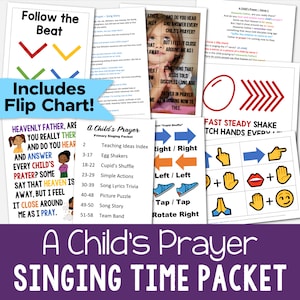 A Child&#39;s Prayer Singing Time & Flip Chart | 2023 LDS Primary Song 7 Printable Lesson Plans for Music Leaders Chorister Come Follow Me