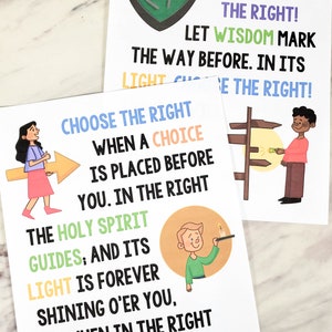 Choose the Right Singing Time Packet 9 Teaching Ideas & Flip Chart Hymn Printable PDF Lesson Plans Visual Aids LDS Primary Music Leaders image 2