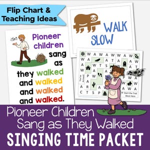 Los niños pioneros cantaron mientras caminaban Tiempo para cantar y rotafolios Canción de la Primaria del Día de los Pioneros Estilos para caminar Laberinto de la primera letra Líderes musicales SUD