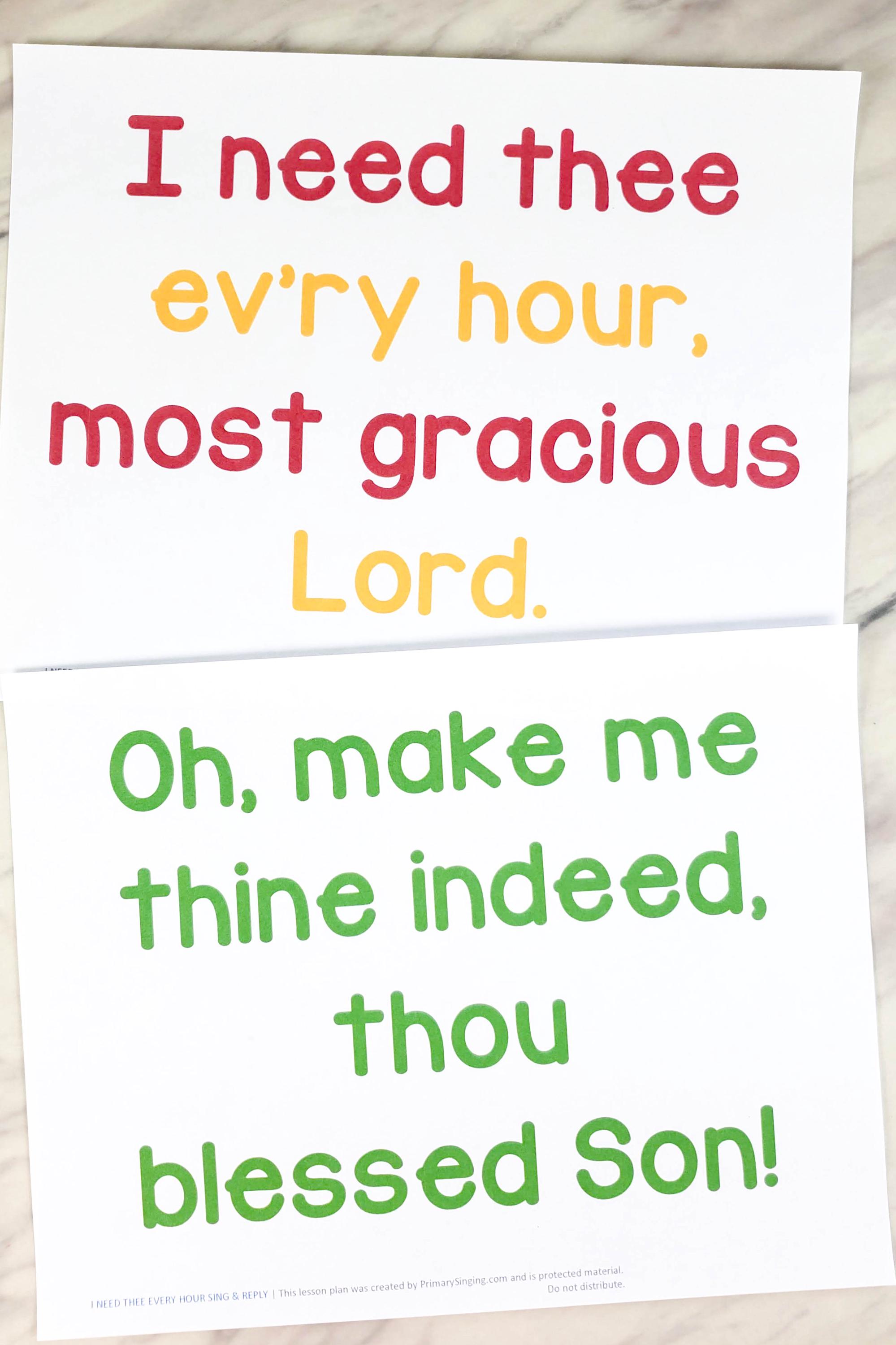 I Need Thee Every Hour Singing Time Packet 8 Teaching Ideas LDS Hymn ...