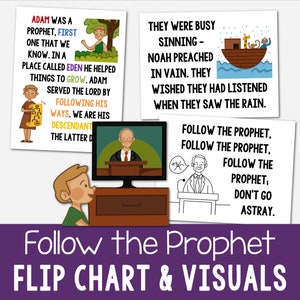 Follow the Prophet Flip Chart & Visual Aids Singing Time Come Follow Me Song Slideshow Printable Primary 2024 Book of Mormon