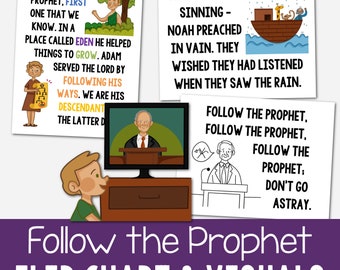 Follow the Prophet Flip Chart & Visual Aids Singing Time Come Follow Me Song Slideshow Printable Primary 2024 Book of Mormon