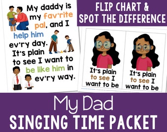 My Dad Singing Time & Flip Chart LDS Father's Day Primary Song Printable Spot the Difference Activity PDF Lesson Plan for Music Leaders