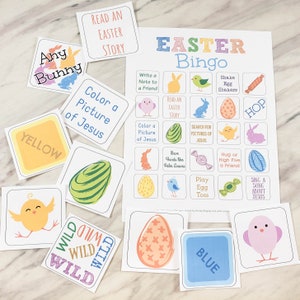 Easter Bingo & Connect 4 Singing Time Printable Review Game Lesson Plan Teaching Song Kids Activities LDS Primary Music Leaders Holiday Idea image 2