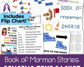 Book of Mormon Stories Singing Time Packet 8 Teaching Ideas & Flip Chart Printable PDF Lesson Plans Visual Aids LDS Primary Music Leaders