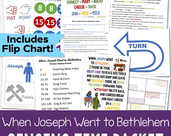 When Joseph Went to Bethlehem Singing Time Packet 8 Teaching Ideas Flip Chart Printable PDF Lesson Plans Visuals LDS Primary Music Leaders