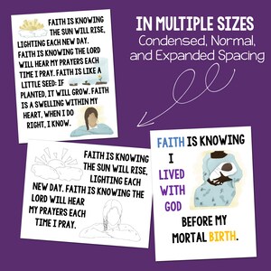 Faith Flip Chart Primary Song Visual Aids Teach LDS 2023 Come Follow Me Slideshow Black and White Color Printable PDF Music Leader image 2