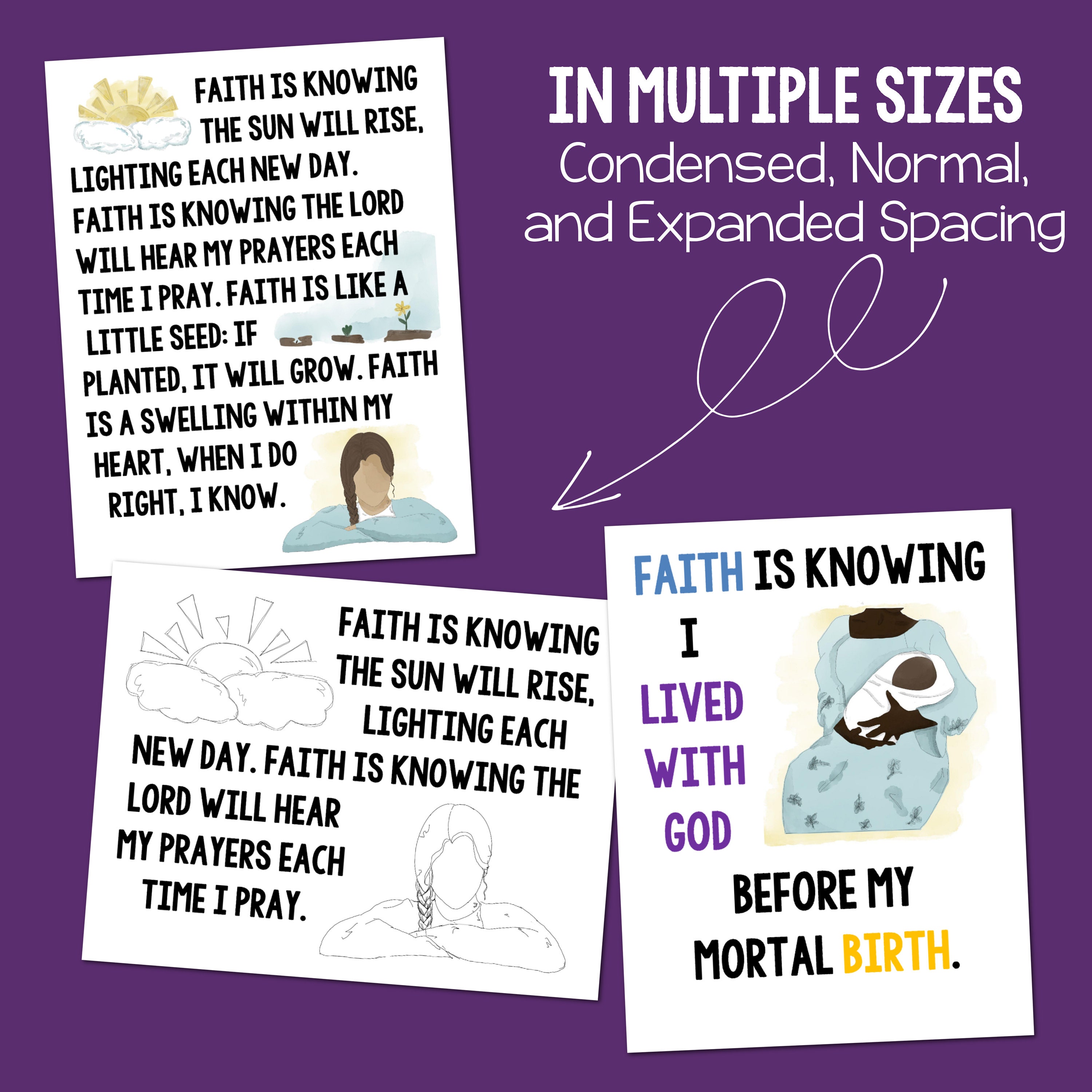 Faith Flip Chart Primary Song Visual Aids Teach LDS 2023 Come Follow Me ...