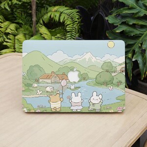 Cartoon Bunny Bear Cute Macbook Case Laptop Cover for 2025 M4 Macbook Air 15/13/11 Inch Macbook Pro 13/14/15/16 Inch M1 M2 M3 2024 2023 2022