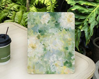 Abstract Flower Painting iPad Case with Pencil Holder for iPad Air 5/6/7th 13/11 Inch 2025 iPad Pro 12.9" iPad 9/10/11 Gen A16 iPad Mini 6/7