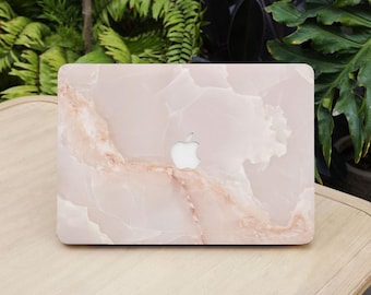 Pale Pink Marble Print Macbook Protective Hard Case Laptop Cover for 2026 Neo 13 Air 15/13/11 Macbook Pro 16/15/14/13 inch M5 M4 M3 M2 M1