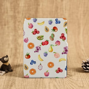 Custodia per Kobo Clara/Kindle con motivo a tela con motivo a frutta e cinturino da polso per Paperwhite 10, custodia trasparente per Paperwhite 12/11, Kindle 2022 2024