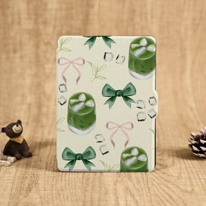 Ice Green Summer Pattern Kindle Case with Hand Strap for Paperwhite 1/2/3/4, Paperwhite Cover for Kindle 12th/10th/11th, Kindle 2022, 2024