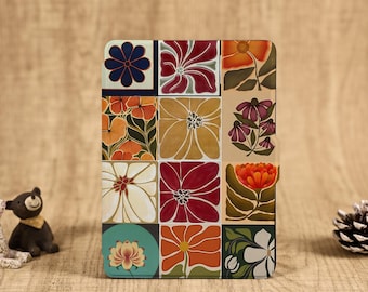 Vintage Flowers Case with Hand Strap for Kindle/Kobo Clara/Libra, Clear Back Cover for Paperwhite 12th/11th, Kindle 2024 6 inch, Colorsoft