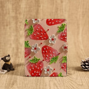 Strawberry Flower Lovely Kindle Case with Hand Strap for Paperwhite 1/2/3/4, Paperwhite Cover for Kindle 12th/10th/11th Gen,Kindle 2022 2024