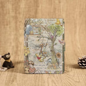 Winnie Pooh Collage Cute Kindle Case with Hand Strap for Paperwhite 10th Gen, Clear Cover for Paperwhite 12/11th Gen, Kobo Libra Color Case