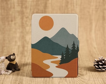Minimalist Mountain Landscape Art Case for Kindle Colorsoft, Kobo Libra Color, Kobo Clara BW, Clear Back Cover for Paperwhite 12/11th Gen