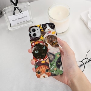 Funny Cat schattig telefoonhoesje voor iPhone 16 15 14 13 12 11 Pro Max, 16 15 14 Plus, iPhone 13 12 11 Pro, iPhone 13 12 Mini, iPhone X/XS/XR SE