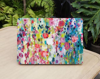 Vibrant Abstract Floral Print Macbook Hard Case Laptop Protective Cover for 2026 Neo 13 Air 15/13/11 Mac Pro 16/15/14/13 inch M5 M4 M3 M2 M1