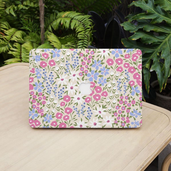 Minimalist Colorful Floral MacBook Case for New MacBook Air 15 A2941, M1 M2 Air 13 A2681, A2337, A2338, Pro 13 14 15 16, 2023 2022 2021 Case