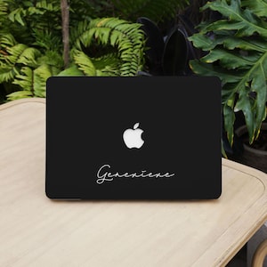 クラシック ブラック シンプル カスタム Macbook ケース ノートパソコン カバー 2025 M4 Macbook Air 15/13/11 インチ Macbook Pro 13/14/15/16 M1 M2 M3 2024 2023 2022 用